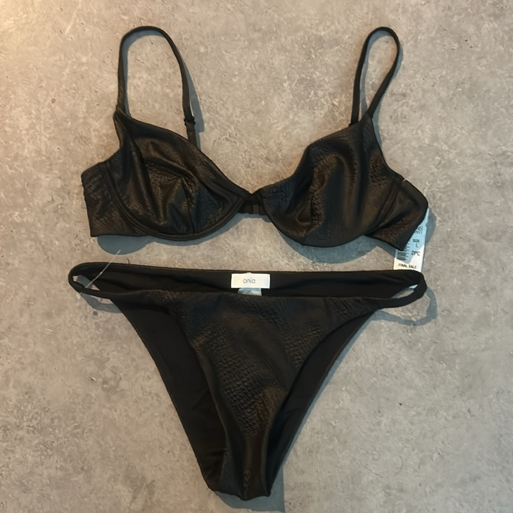 Onia Liana Snake-effect Underwired Bikini Set